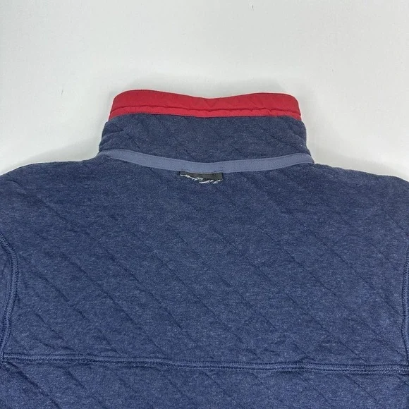 Patagonia Men's Navy‎ Blue Red Organic Cotton Snap-T Athletic Pullover Med/C40